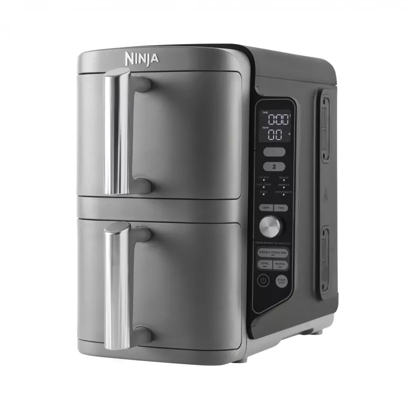 Ninja SL400EU friteze Double 9,5 L 2470 W Karstā gaisa friteze Melna, pelēka