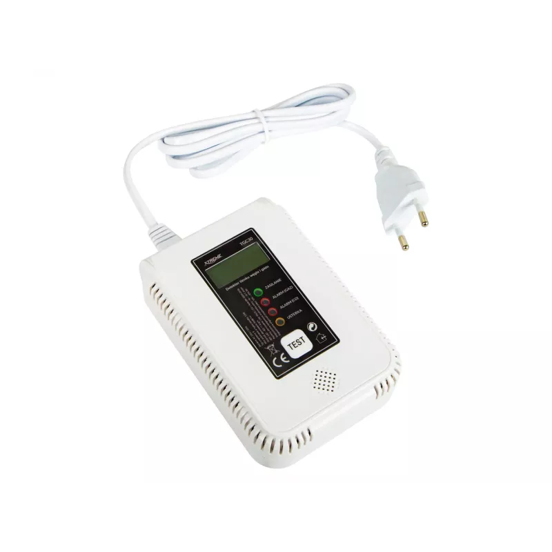 Oglekļa monoksīda un gāzes detektors BLOW TGC30 WiFi Tuya — LCD, 85 dB, vadu, virsmas montāža, balts