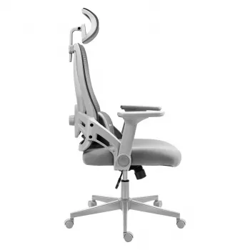 Spēļu krēsls huzaro Combat 2.7 — ergonomisks auduma spēļu krēsls, pelēks, sieta atzveltne, regulējams augstums, noliekšanas mehānisms, 120 kg maks.