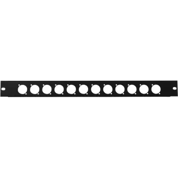 Priekšējais panelis Omnitronic Z-19 12 x XLR D-Type 1U — statīva panelis ar divpadsmit XLR D-Type savienotājiem