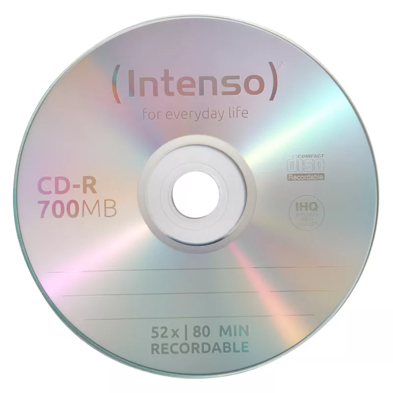 Pārrakstāms CD-RW INTENSO 700 MB / 80 min, 12x, 10 gab. iepakojumā, 120 mm (plānais futrālis)