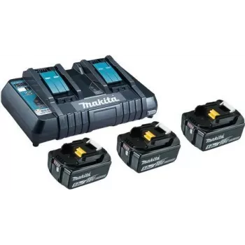 Makita DC18RD - Akumulatora lādētājs + 3 akumulatori - Li-Ion - 5 Ah - 2 akumulatoru lādēšana