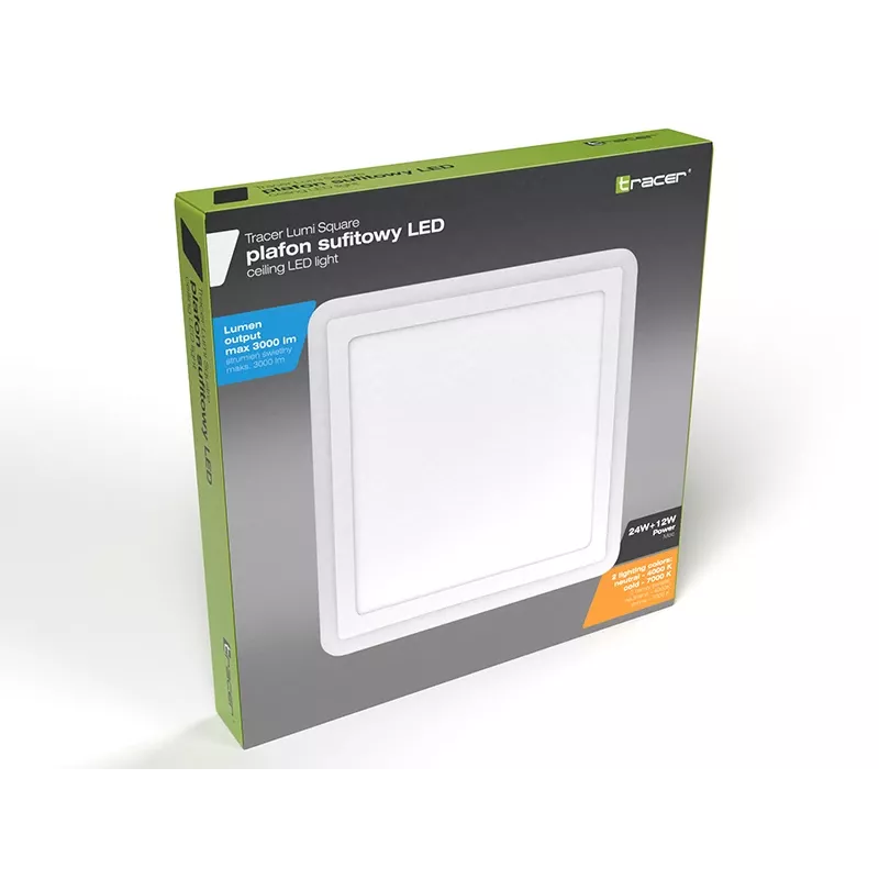 Griestu gaismeklis TRACER Tracer 47319 LED kvadrātveida 18W 3000K