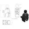 Skavas pamatne RAM Mounts Tough-Claw Small RAP-B-400U, kompozīts, 2,54 cm lodīte, melna