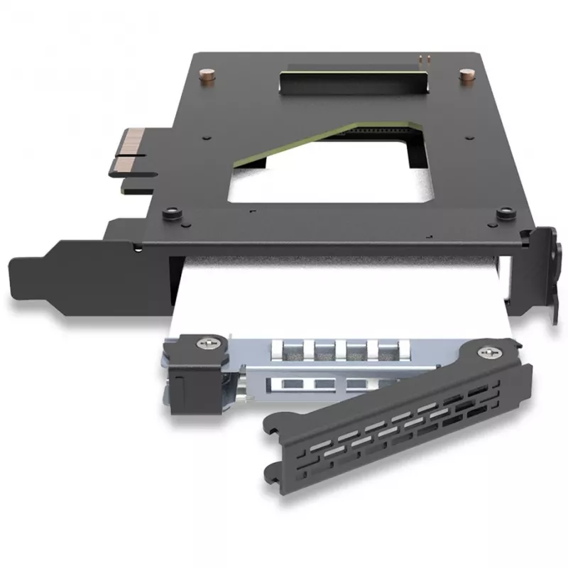 ICY Dock ToughArmor MB111VP-B - mobils atmiņas statīvs - and2 / and3 SSD mobilais statīvs - 2,5 (6,4 cm) - NVMe - PCIe 4,0 x4 - Melns (MB111VP-B)