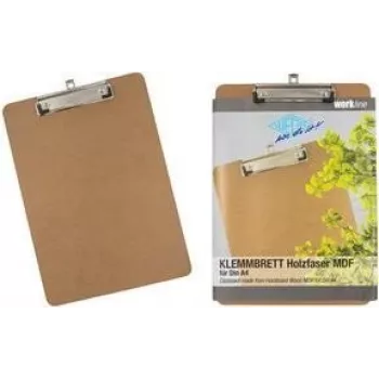 Plāksne ar klipsi WEDO 57 4504 — A4 bambusa plāksne ar klipsi, 3 mm biezums, brūna