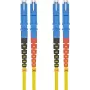 Optiskās šķiedras savienotājkabelis helos E2000/E2000 Duplex 9/125 µm OS2 0,5 m