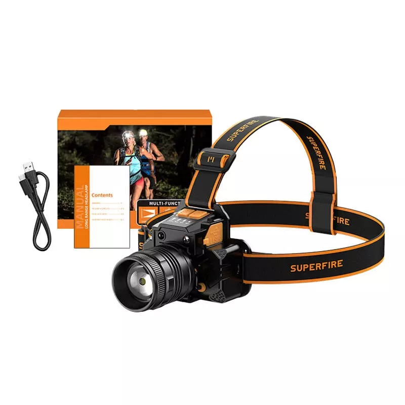 Galvenais lukturis Superfire HL58 350 lm USB, 3 režīmi, uzlādējams