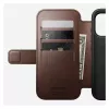 Mobilā tālruņa vāciņš Nomad Modern Leather Folio iPhone 17 Pro, āda/alumīnijs, 16 cm (6,3 collas) brūns, 4 karšu kabatas