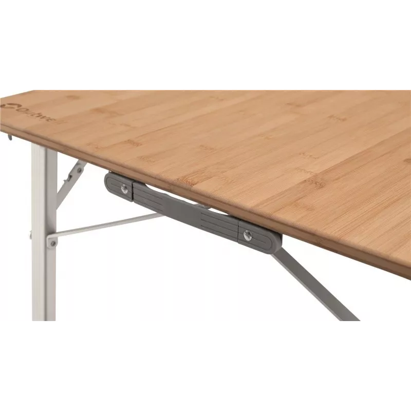 Outwell Custer L brūns kempinga galds — Bambusa virsma, Alumīnija rāmis, 700×1200 mm, 11.5 kg