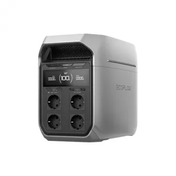Pārnēsājama elektrostacija EcoFlow DELTA 3 Plus — LiFePO4 1024 Wh, 1800 W, 4 AC kontaktligzdas, 12,5 kg