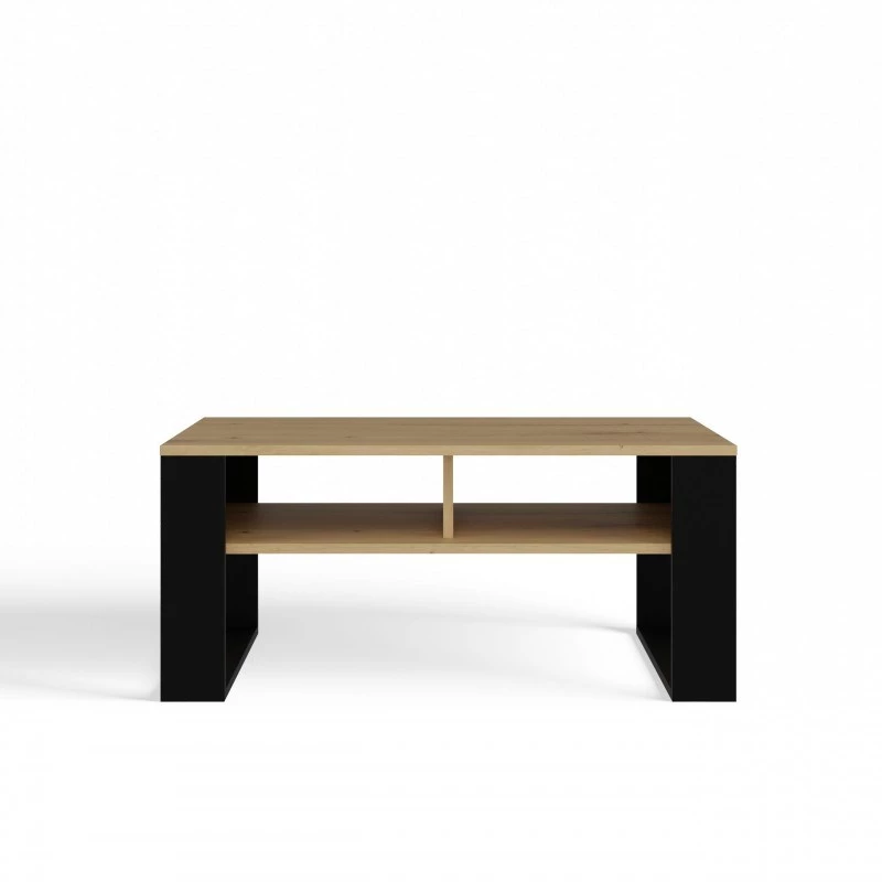 Kafijas galdiņš top e shop STOLIK KAWOWY ŁAWA MODERN 2P plāns Dąb Artisan ar melnām līstēm