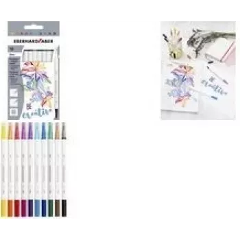 EBERHARD FABER Duo Fineliner dažādas krāsas 0,4 mm, 10 gab. (551510)