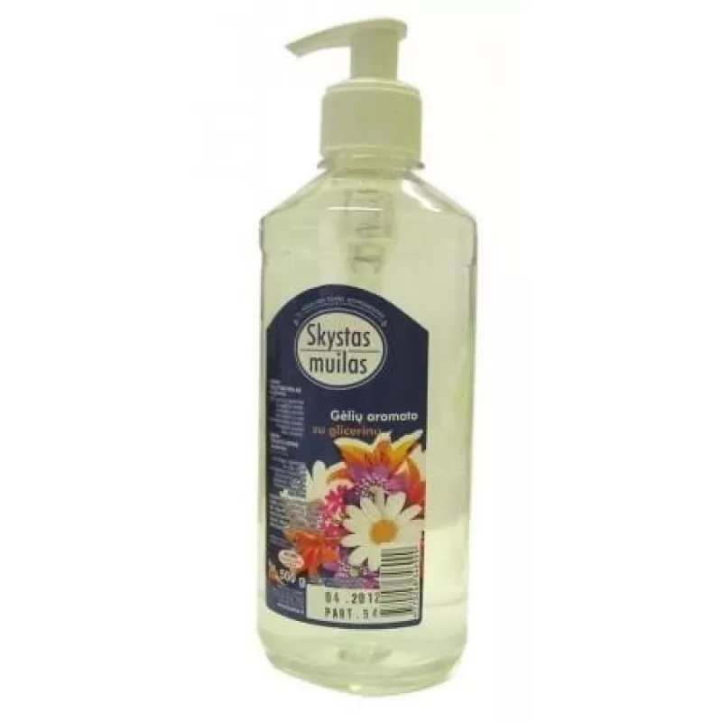 Šķidrās ziepes ar glicerīnu, ziedu aromātu (bez krāsvielām), ar dozatoru, 500 ml
