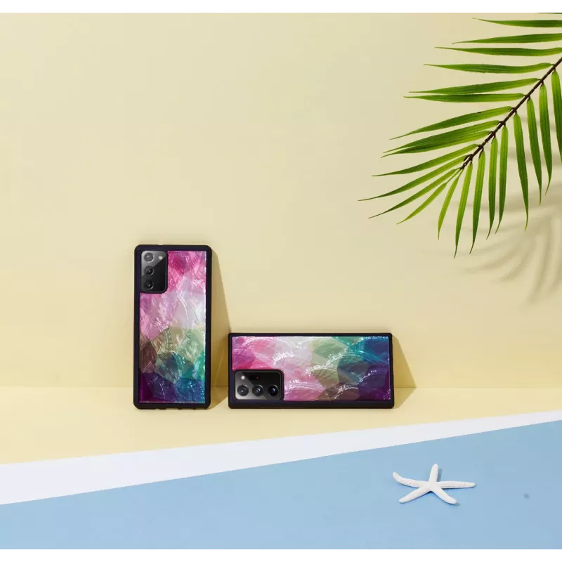 Aizsargtelefona maciņš iKins Samsung Galaxy Note 20 — water flower melns