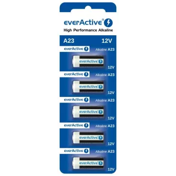 Sārma bateriju komplekts everActive A23 12V, 5 gb. blisterī — tālvadības pultīm un mazajām elektronikas ierīcēm