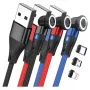 USB kabelis RealPower MagneticCharge3 1m USB A melns zils sarkans