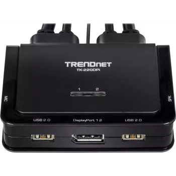 Trendnet TK-220DPI Tastatūras/video/peles (KVM) komutators Melns (TK-220DPi)