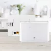 Bezvadu galda maršrutētājs HUAWEI B311-221 Vienas joslas 2.4 GHz Wi‑Fi 4 (802.11n), Gigabit Ethernet, 4G LTE, SIM slots, RJ-11, 12V 1A, balts