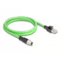 Tīkla kabelis DeLOCK M12 Kabelis X-kodēts 8 kontaktu vīrišķais uz RJ45 vīrišķais PUR (TPU) 1 m
