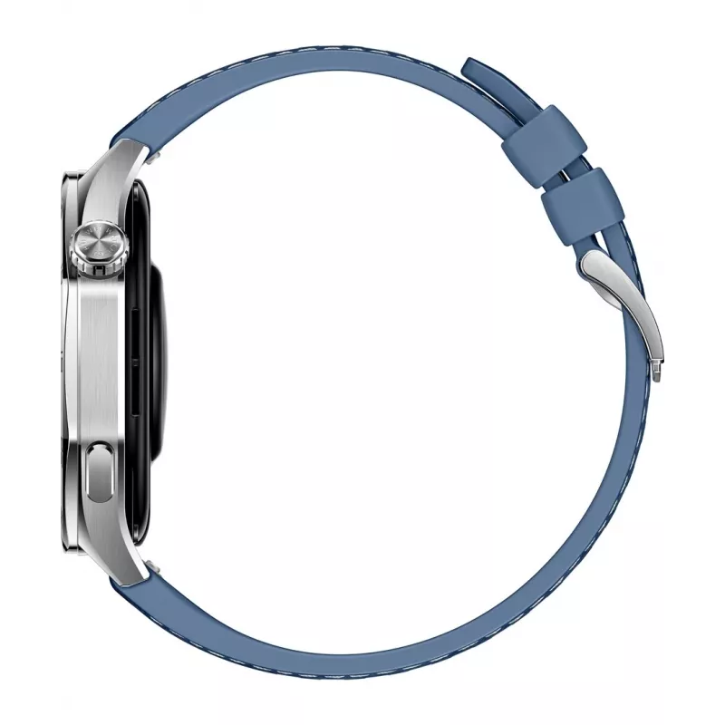 Viedpulkstenis HUAWEI WATCH GT5 46mm — 1,43 collu AMOLED, GPS, 524 mAh, nerūsējošā tērauda korpuss, zila austa siksniņa