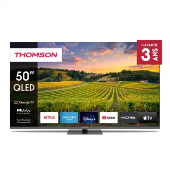Televizors THOMSON 50QG5C14 50 collu QLED 4K Ultra HD (3840×2160), Google TV, Wi‑Fi, pelēks