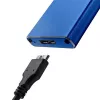 SSD korpuss QOLTEC 51832 — ārējais M.2 SATA, USB 3.0, līdz 2TB, zils, atbalsta 30 mm diskus, 4 sloti