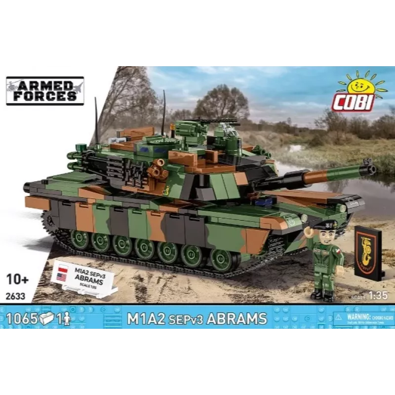 Konstrukciju komplekts Cobi M1A2 SEPV3 Abrams modelis ar 1065 ķieģeļiem