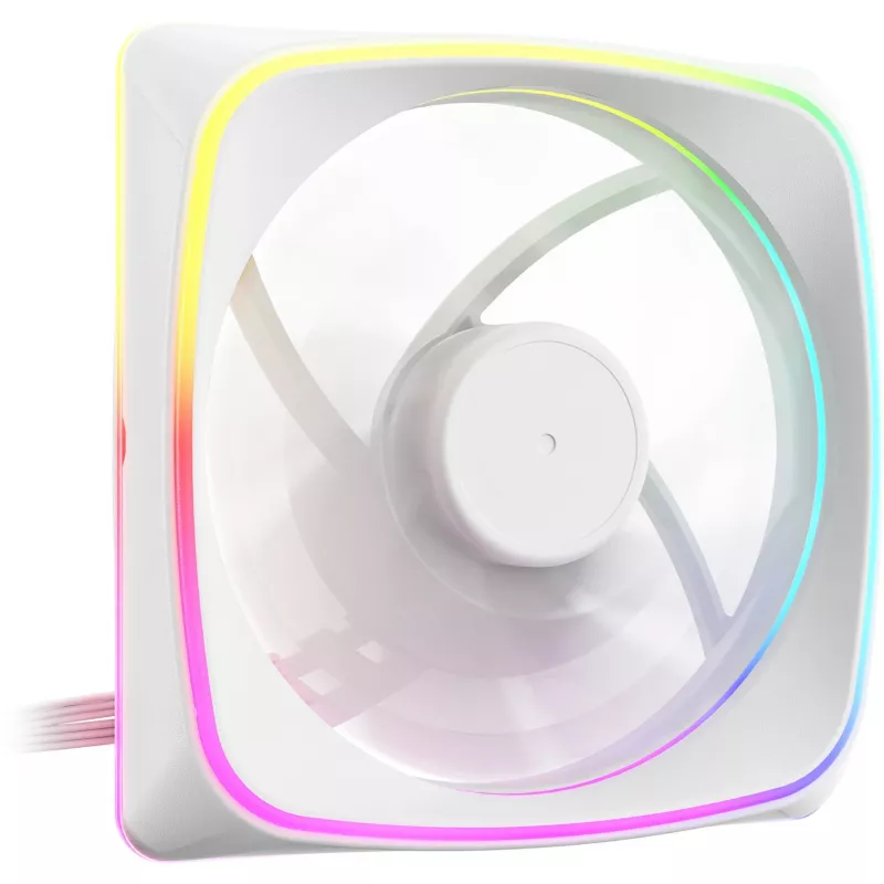 120 mm korpusa ventilators Sharkoon SHARK Lights RGB PWM balts — RGB apgaismojums, PWM ātruma kontrole