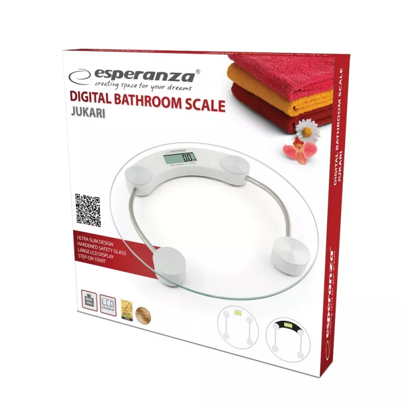 Esperanza EBS007W personīgie svari Circle White elektroniskie personīgie svari