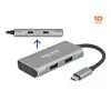 USB centrmezgls DeLOCK ārējais USB 10 Gbps USB Type-C centrmezgls 63260