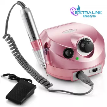 Elektriskais nagu frēzis Extralink NAIL DRILL-202 65W rozā — profesionāls manikīra/pedikīra instruments