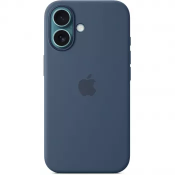 Silikona maciņš Apple iPhone 16 MagSafe Denim vāciņš zils 6,1 colla