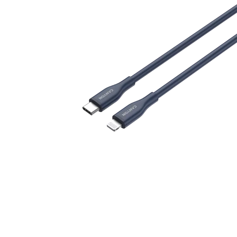 USB‑C uz Lightning kabelis CANYON CLNM60 60W MFi 1 m silikona zils
