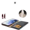 Dux Ducis Dux Ducis Hivo ādas maciņš ar atloku, dabīgās ādas kabatas futrālis kartēm un dokumentiem Samsung Galaxy S22+ (S22 Plus) melns