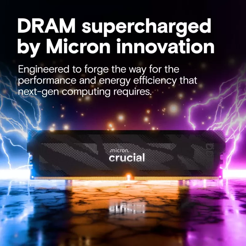 DDR5 operatīvās atmiņas modulis CRUCIAL Pro OC 16GB (1×16GB) 6400 MT/s CL32