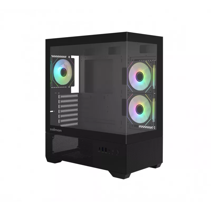 PC korpuss CHRONIX V2 Mid Tower ARGB ventilators x3 melns