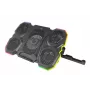 Portatīvā datora dzesēšanas paliktnis ESPERANZA EGC107 — 3 ventilatori 1200–2600 RPM, 390×255×38 mm, USB PD, RGB, 5 augstuma pozīcijas, melns