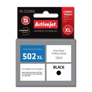 Activejet AE-502BNX tinte (aizstāj Epson 502XL W14010; Supreme; 16 ml; melna)