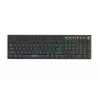 Klaviatūra IBOX AURORA K-6 — pilna izmēra QWERTY, RF bezvadu + Bluetooth, RGB apgaismojums, mehāniski zema profila taustiņi, melna