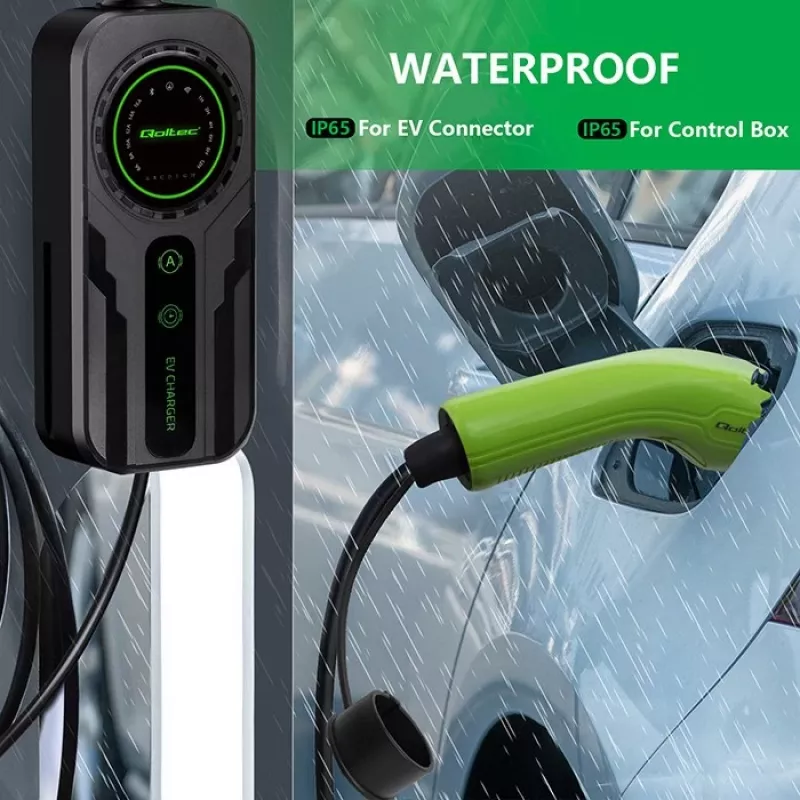 Mobilā EV uzlādes ierīce QOLTEC 52468 Type 2, 3,5 kW, 16 A, 5 m kabelis, IP65