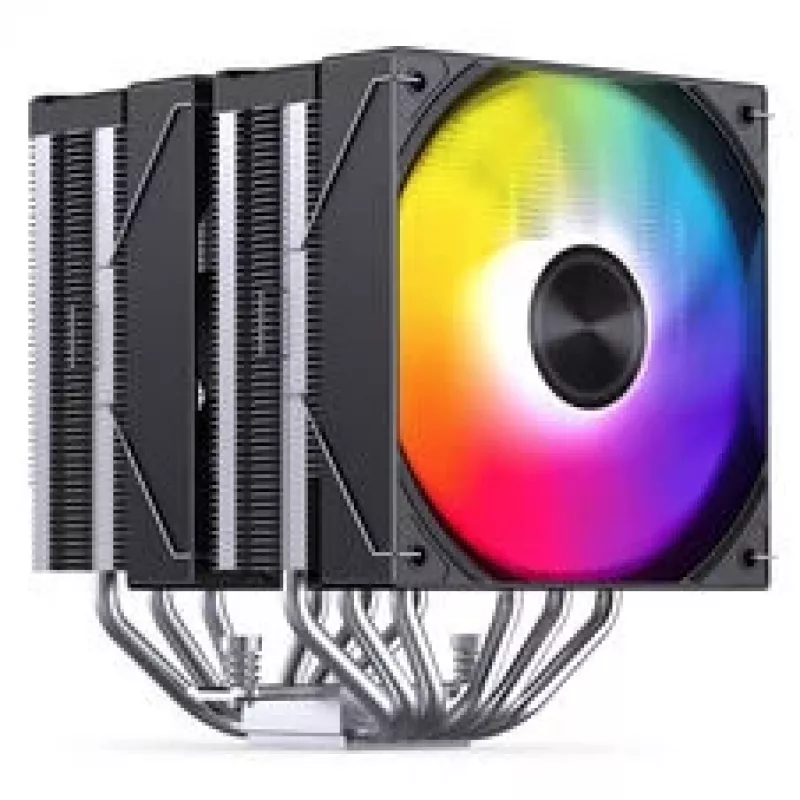 CPU dzesētājs Jonsbo CA80 Dual-Tower, 2×120mm PWM ventilatori, ARGB, melns