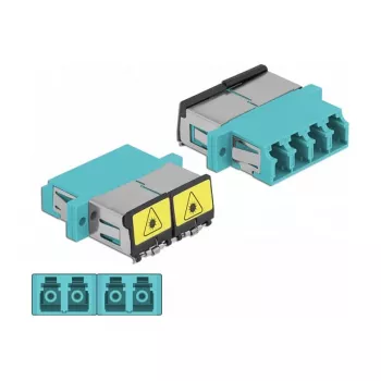 Optiskās šķiedras savienotājs DeLOCK 86905 LC Quad sievišķais uz LC Quad sievišķais daudzmodu akvamarīns