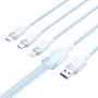USB 2.0 A uz 3-in-1 6A kabelis Vention CTRLG 1,5 m zils