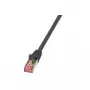 Tīkla kabelis LogiLink 0,5m Cat.6 RJ-45 S/FTP Melns