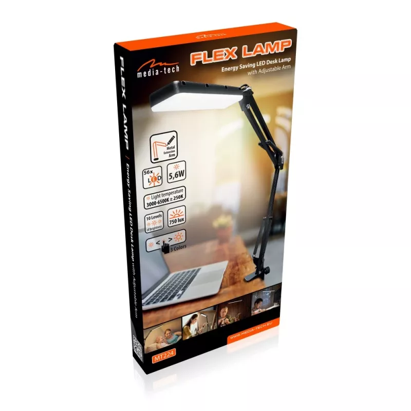 Media-Tech MT224 galda lampa 5.6 W LED Melna