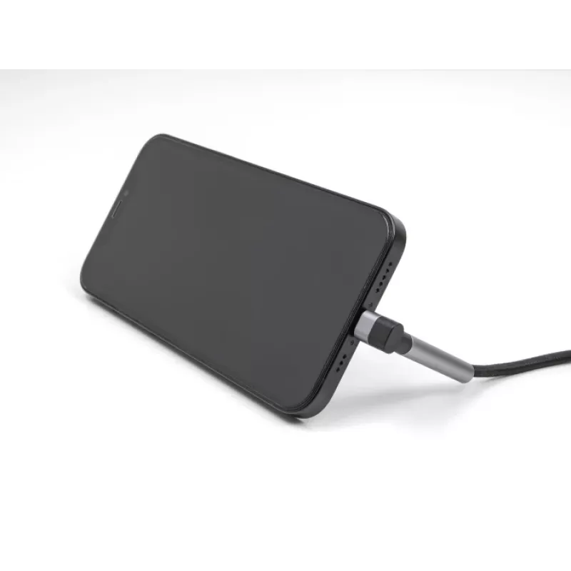 USB Type-C uz Lightning uzlādes un datu kabelis ar leņķveida savienotāju un statīva funkciju, DELOCK 1.5 m, 9 V 3 A (MFi)