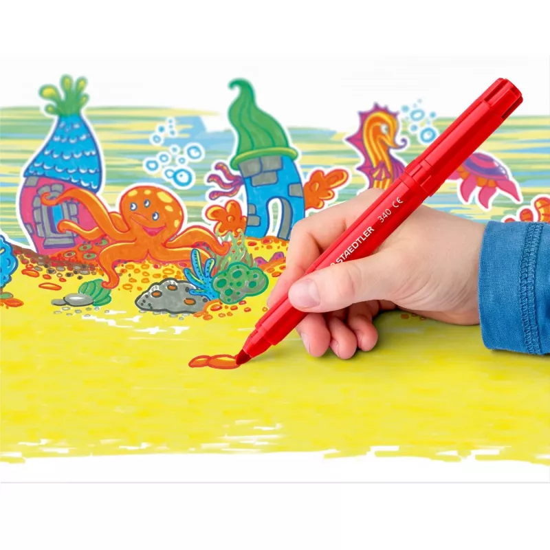 Flomāsteru komplekts Staedtler Noris Jumbo 6 gab. mazgājams netoksisks — plats gals, bērniem droši flomāsteri