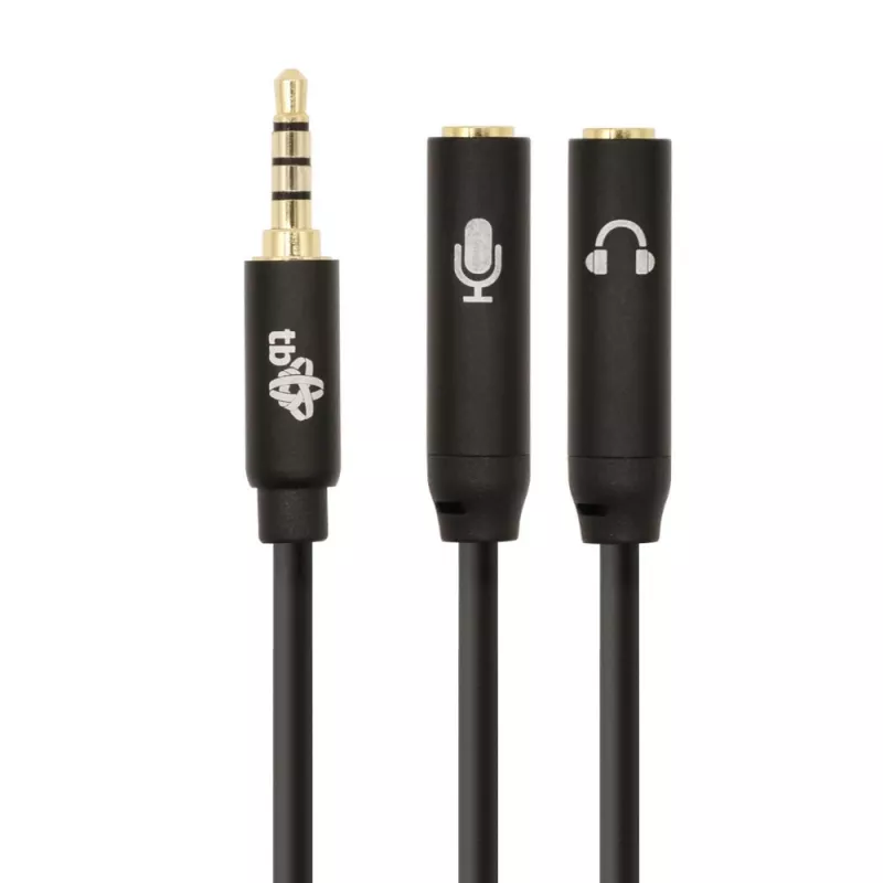 Adapter TB 3.5mm MiniJack sadalītājs 1x 3.5mm spraudnis uz 2x 3.5mm ligzdām, modelis AKTBXAJ0P2J030B