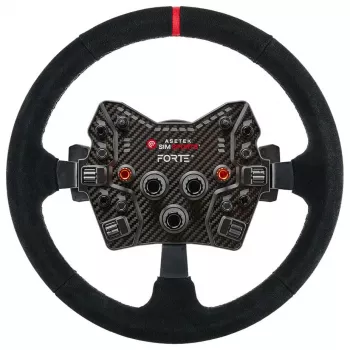 Asetek SimSports stūres aploces, padziļināta, 340 mm - melna, zamšāda